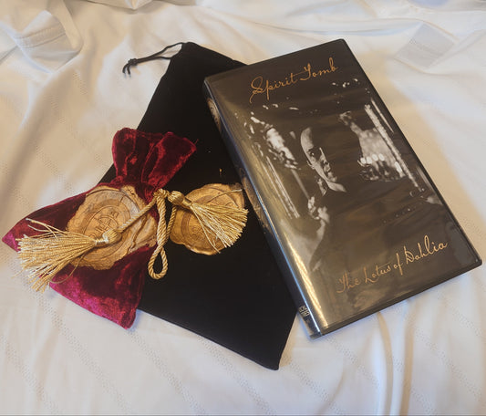 Spirit Tomb VHS tape and two cloth bags